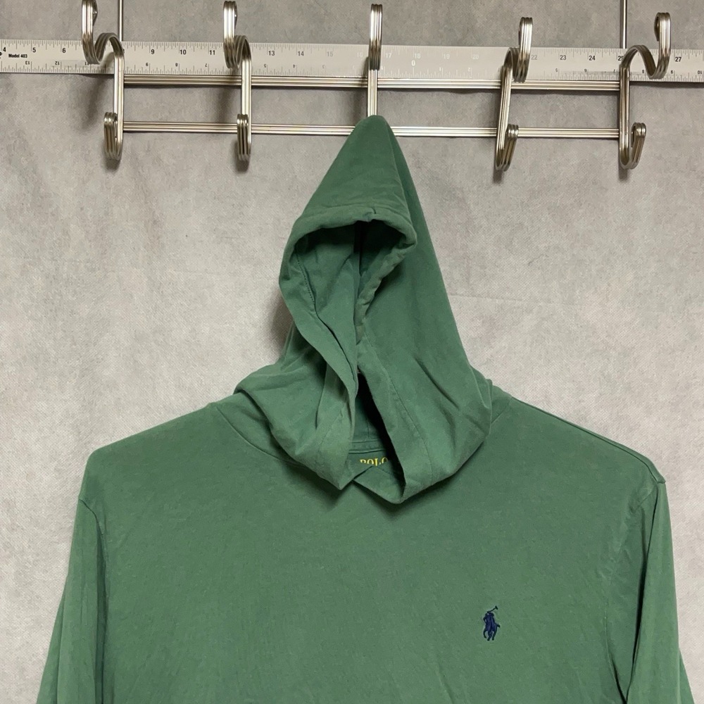 Polo Ralph Lauren Hoodie Men's L Green Knit Lightweight Active Casual Outdoors